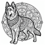 Mandala Dog coloring page