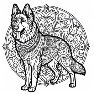 Mandala Dog coloring page