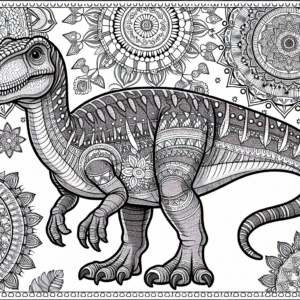 Mandala Muttaburrasaurus coloring page