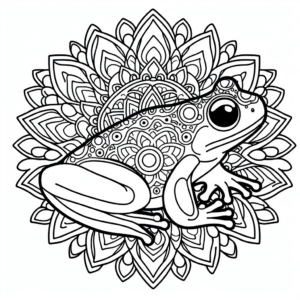 Mandala Frog coloring page