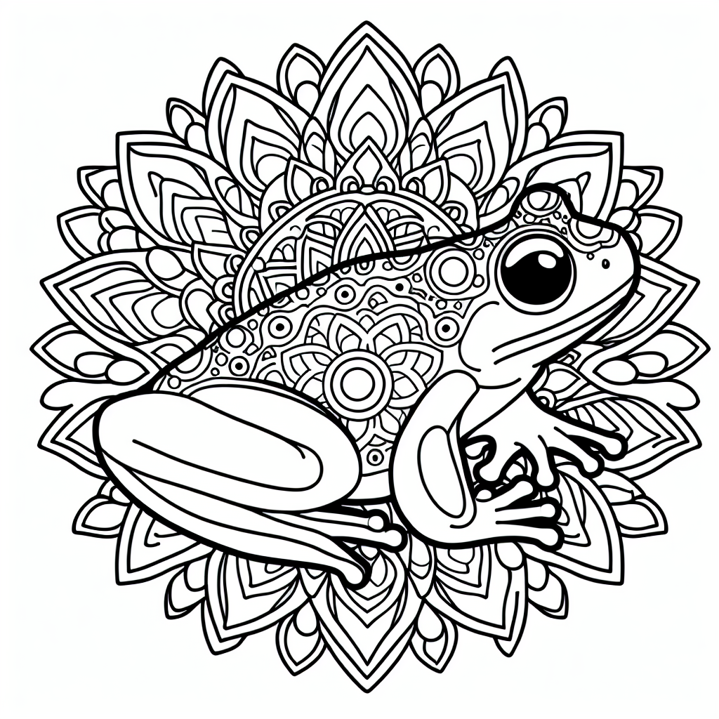 Mandala Frog coloring page