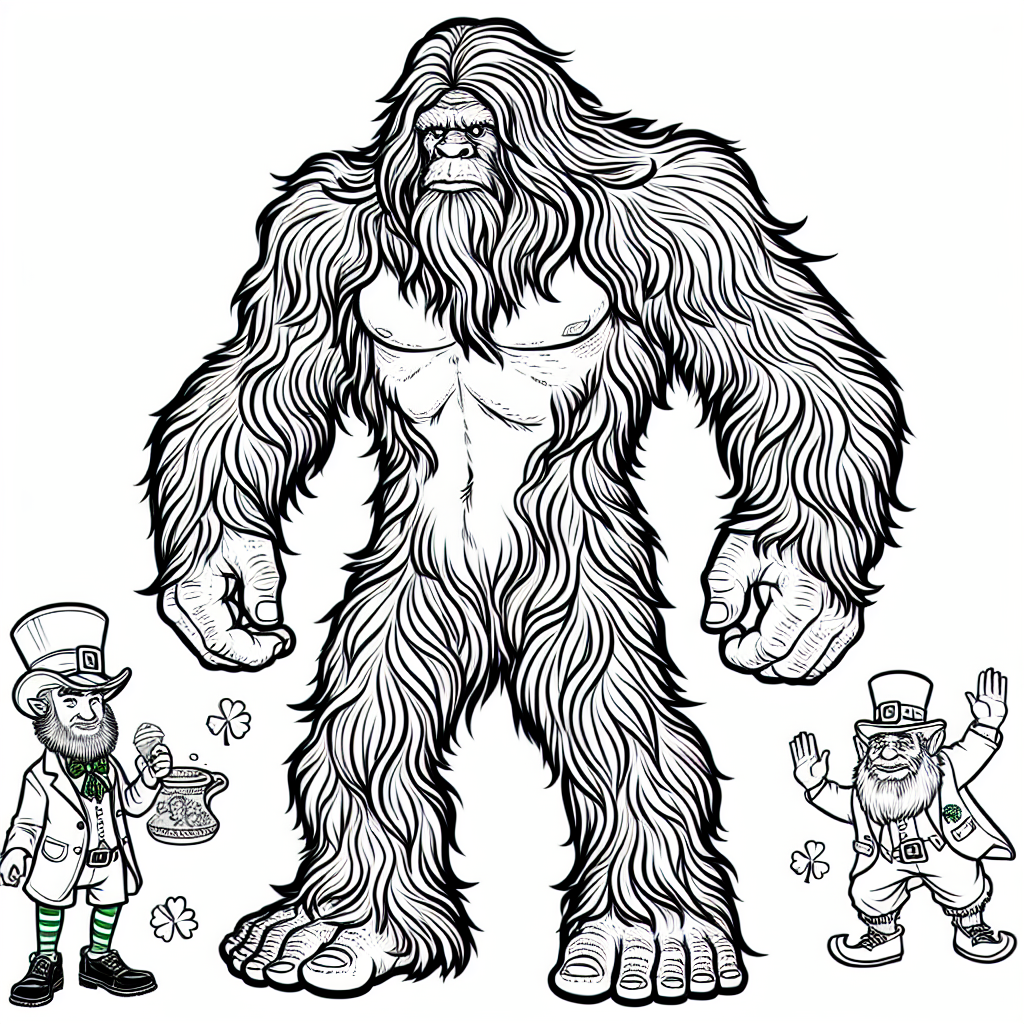 St Patrick’s Day Bigfoot coloring page