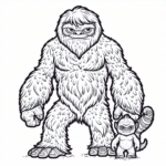 dad and baby yeti coloring page