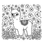 St Patricks Day Alpacas coloring page