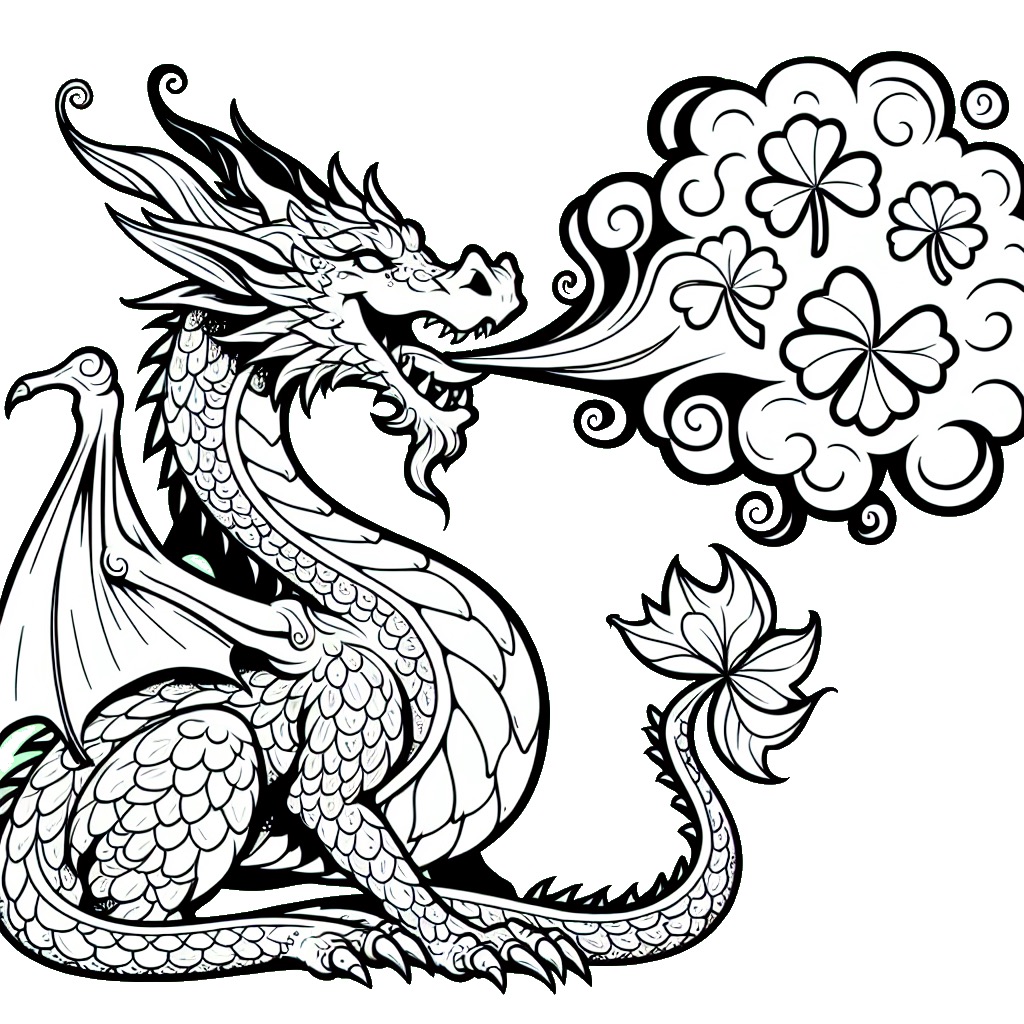 St Patrick’s Day Dragon coloring page