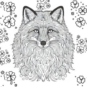 St Patrick’s Day Fox coloring page