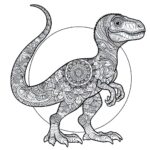 Mandala Velociraptor coloring page