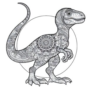 Mandala Velociraptor coloring page