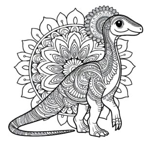 Mandala Parasaurolophus coloring page