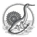 Mandala Plesiosaurus coloring page