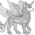 Wild Looking Unicorn Dog Hybrid Coloring Page