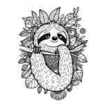 Mandala Sloth coloring page