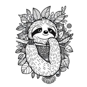 Mandala Sloth coloring page