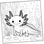 smiling axolotl coloring page