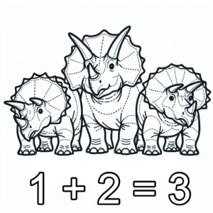 Math Triceratops coloring page