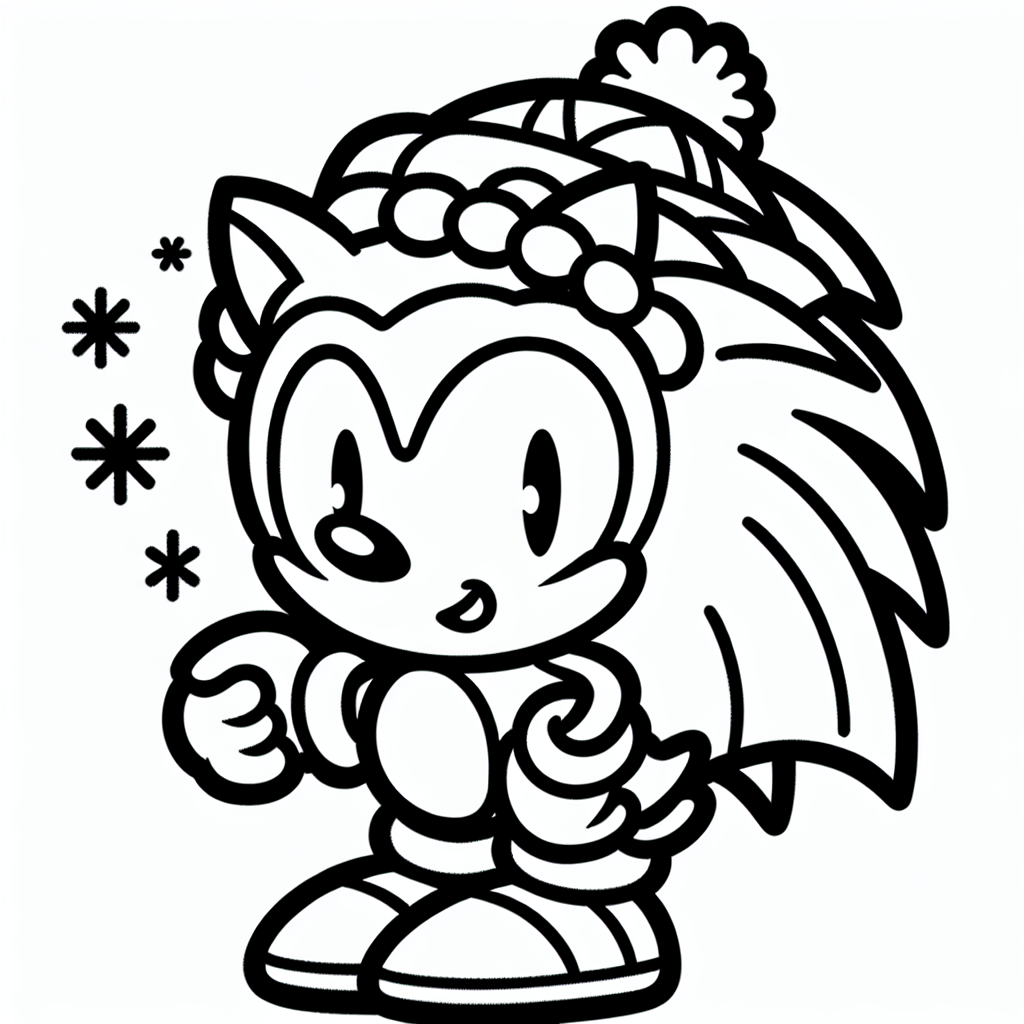 New Year Hedgehog coloring page
