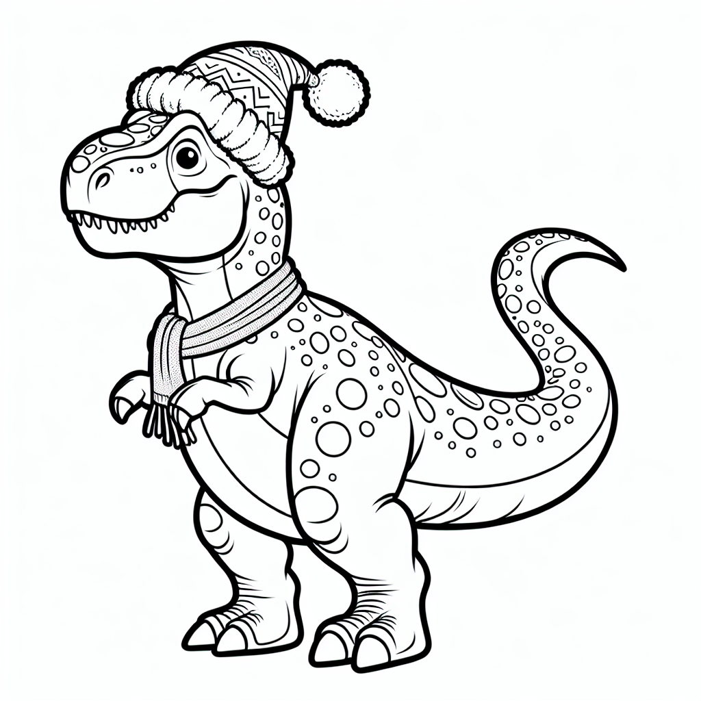 Christmas Giganotosaurus coloring page
