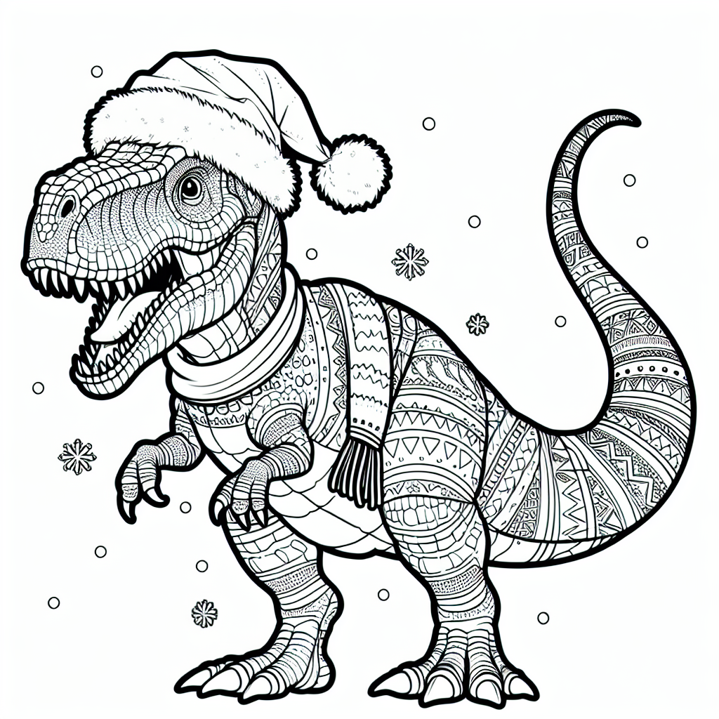 Christmas Giganotosaurus coloring page